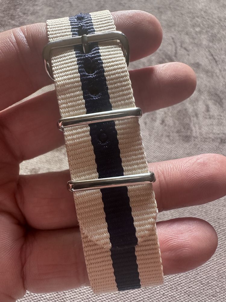 Pasek Nato 22mm nowy beżowo-granatowy beż granat