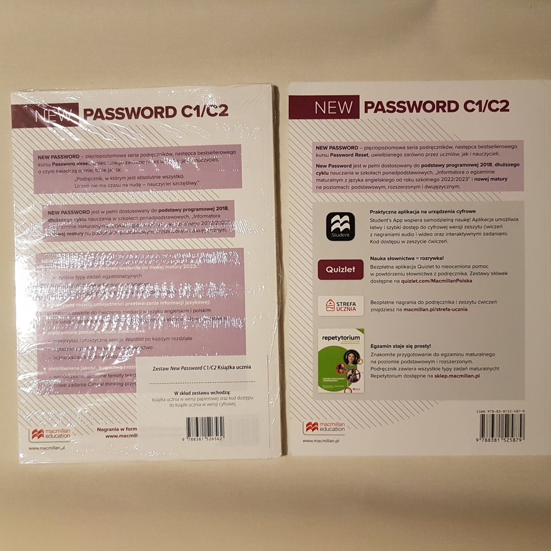 NEW PASSWORD C1/C2 nowy komplet podręcznik + ćwiczenia +  kody do app
