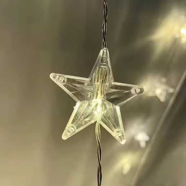 Гірлянда Штора Зірки від USB, 3х3 м, Тепла