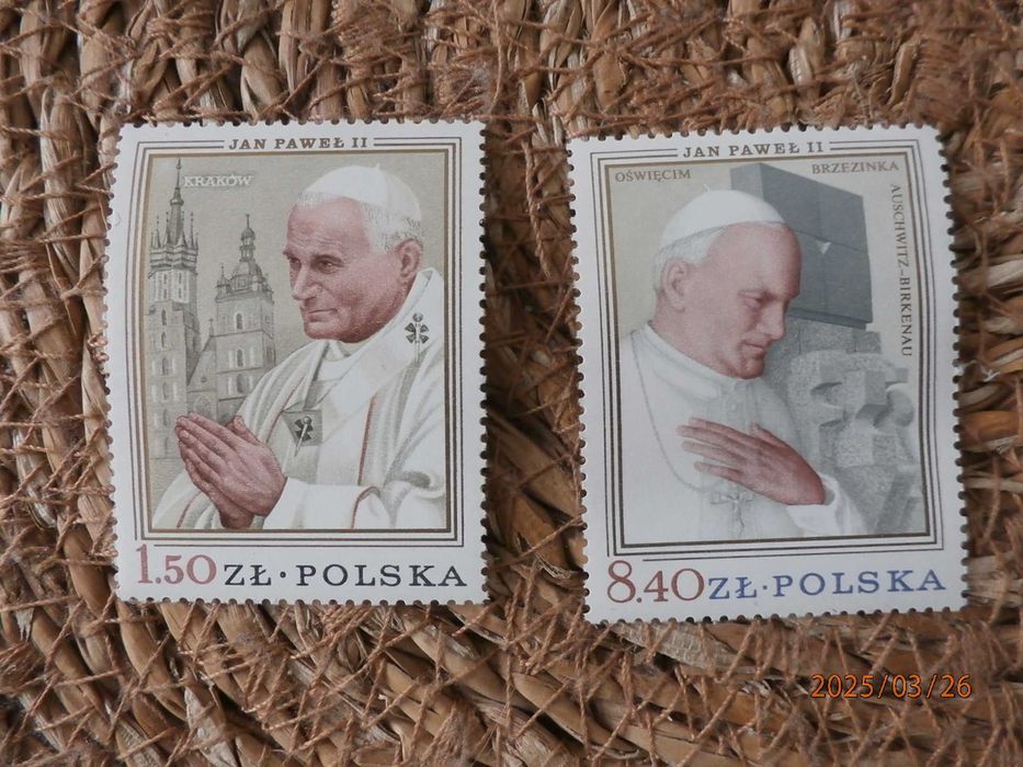 Znaczki pocztowe z 1979 roku z papieżem Janem Pawłem II