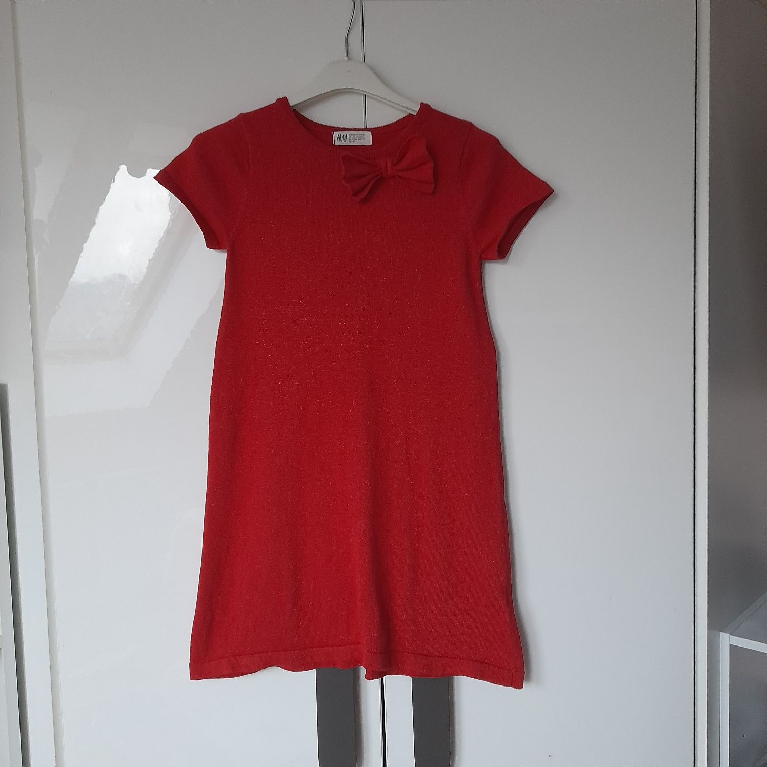 Czerwona sukienka dla dziewczynki 134 140