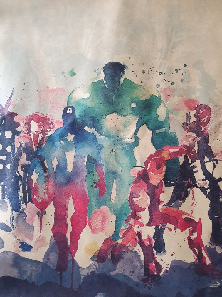 Plakat Avengers Marvel Super Heroes Hulk IronMan Kapitan Ameryka DC