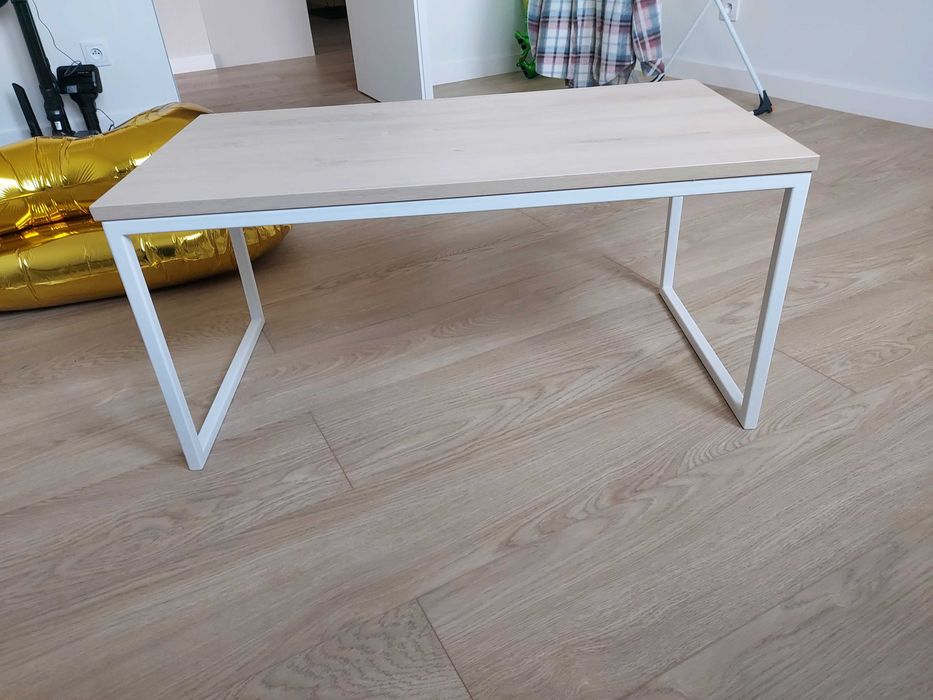 STOLIK KAWOWY biały / dąb