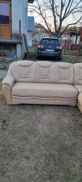 Шкіряний-Кожаний-Розкладний куток-Диван