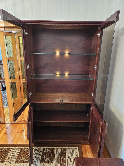 Witryna 194x100 i szafka RTV 180 Mebin Barcelona lite drewno