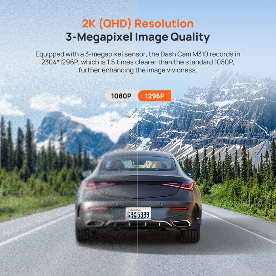 Автомобільний відеореєстратор Xiaomi 70mai Dash Cam M310 2K 1296P WiFi