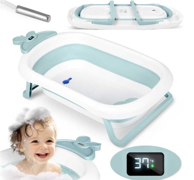 Wanienka składana dla niemowląt z termometrem LCD –silikonowa Ricokids