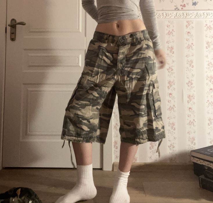 y2k камуфляжні шорти