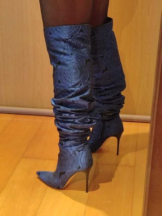 Bota de cano alto drapeado ZARA