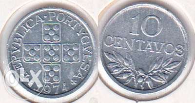Moeda 10 centavos alumínio de 1971 a 1976