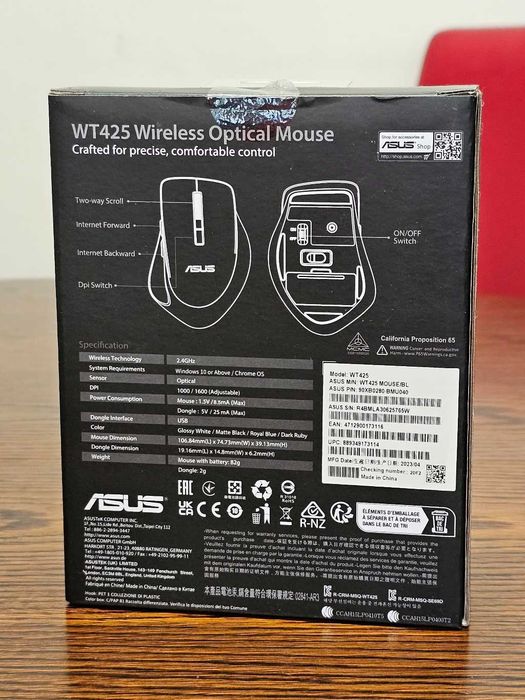Myszka bezprzewodowa ASUS WT425 optyczna używana #042