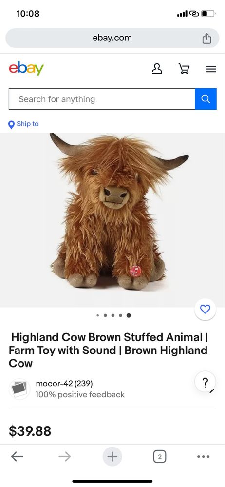 Оригинальная игрушка highland cow Телец