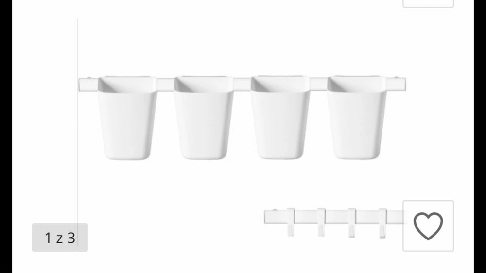 Pojemniki ikea + szyna 60cm