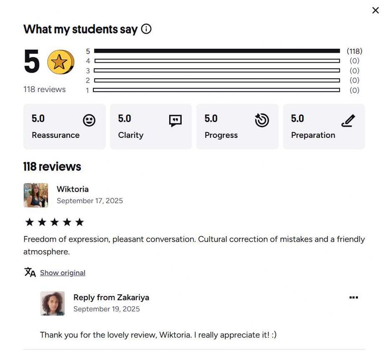 Native English teacher with five years of experience!