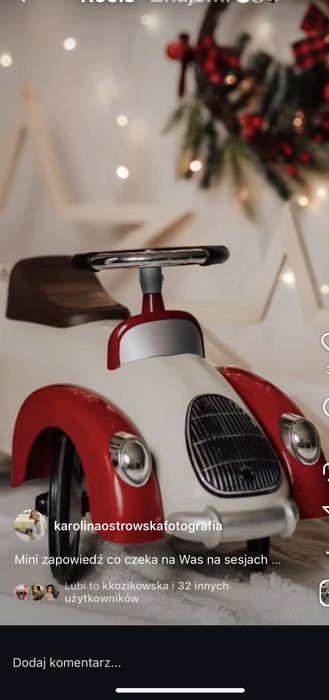 Jeździk retro goki beżowo czerwony