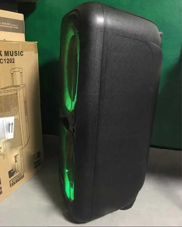 Мощная Bluetooth колонка ZXX-7575 2×12" с микрофонами и TWS Акустика.