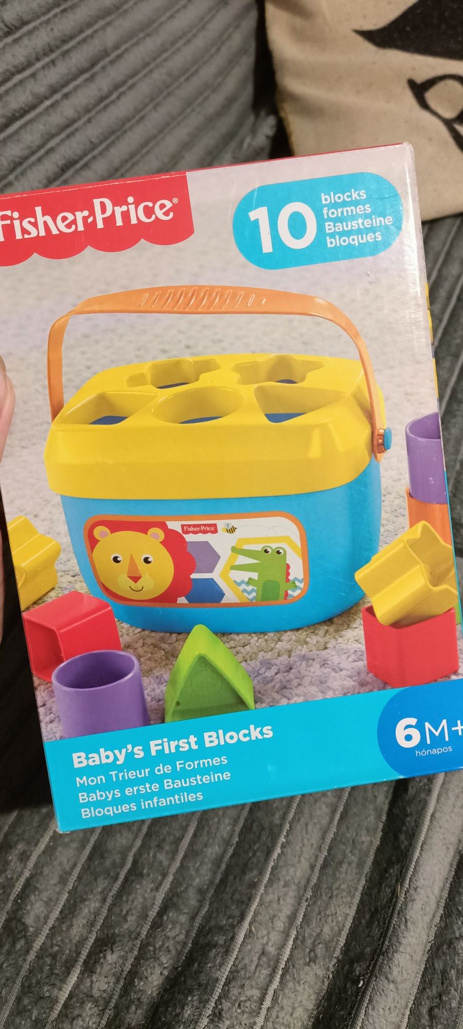 Pierwsze klocki sorter fisher price w wiaderku