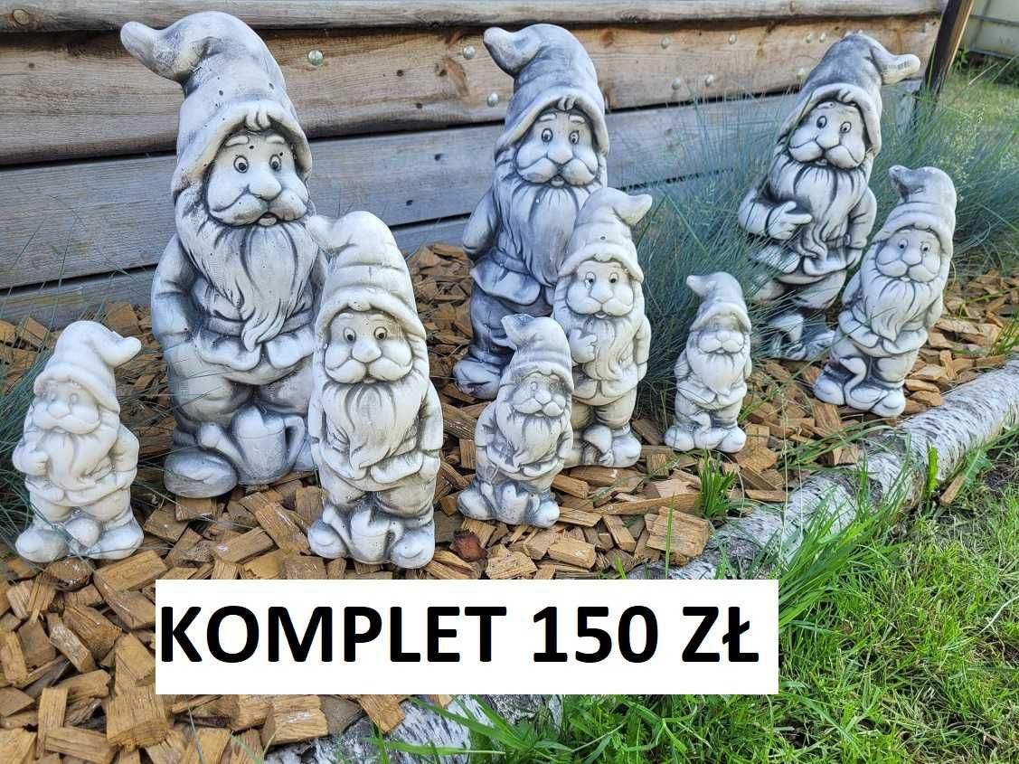 rekodzieło recznie robione figurki ogrodowe krasnal skrzat gipsowy