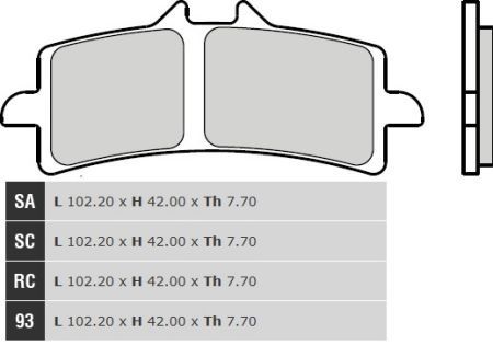 Передние тормозные колодки BREMBO BRM 07BB37SC для GSXR600/750 L01
