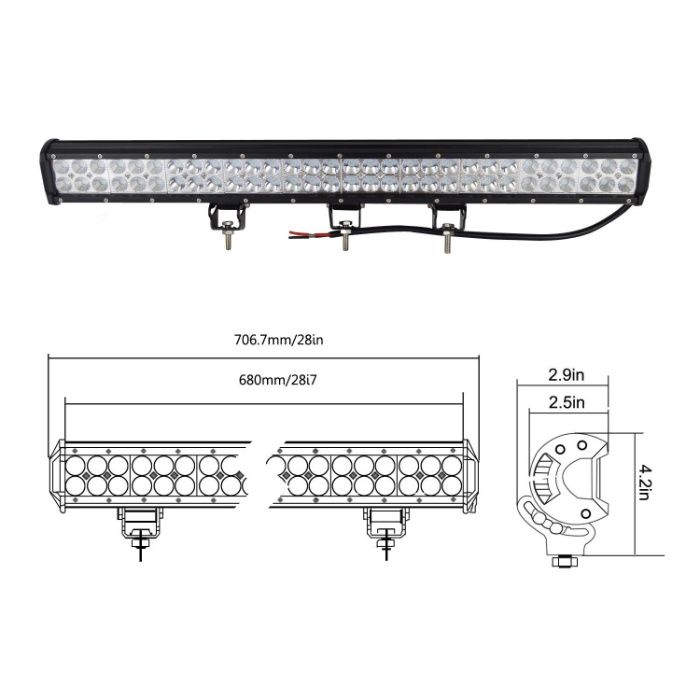 BARRA LED 18W/ 36W/ 54W/ 72W/ 90W/ 108W/ 126W/ 144W/ 180W/ 240W/ 300W