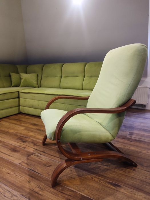 Komplet wypoczynkowy, rogówka z funkcją spania plus dwa fotele