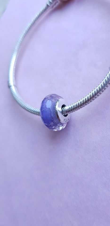 charms zawieszka srebro 925 murano fioletowy