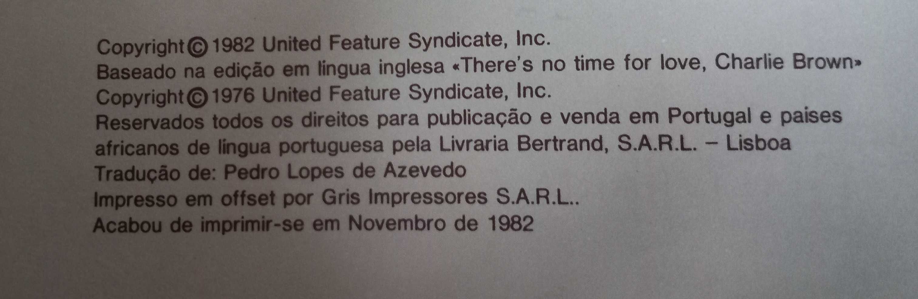 Não há Tempo para Amar, Charlie Brown - Snoopy - portes incluídos