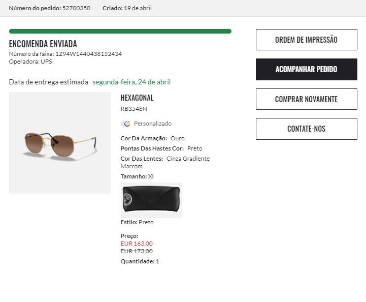 Óculos Ray-Ban hexagonal