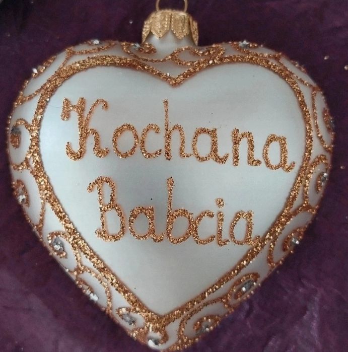 Szklane serce z napisem