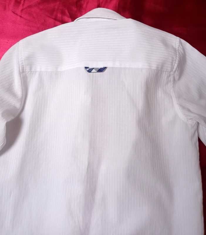 Next biała koszula chłopięca w prążki 128