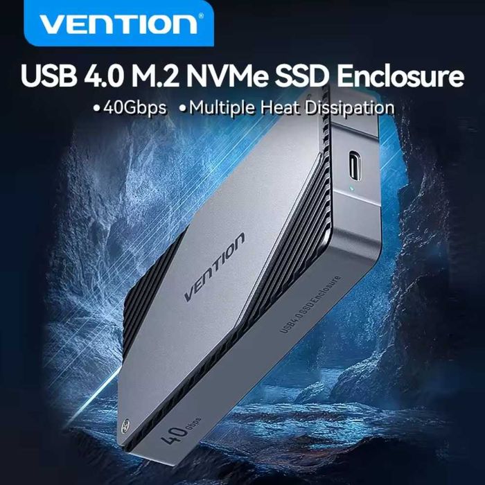 Зовнішня кишеня Vention 40Gbps M.2 NVMe SSD to USB4, Thunderbolt 4