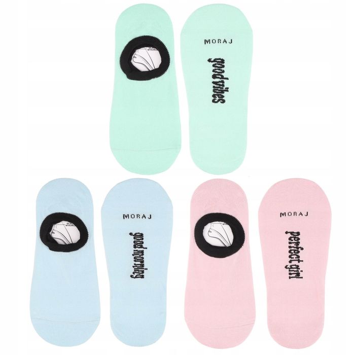 Stopki Balerinki  Silikon Niskie Damskie Śmieszne Moraj 3-Pary 38-41