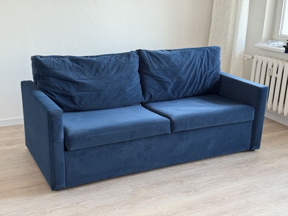 Sofa Włoska Kanapa Łóżko do spania rozkładana 160x200 Niebieska