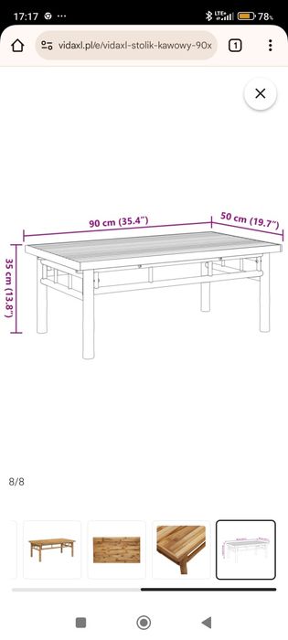 Stolik kawowy 90x50x35 cm