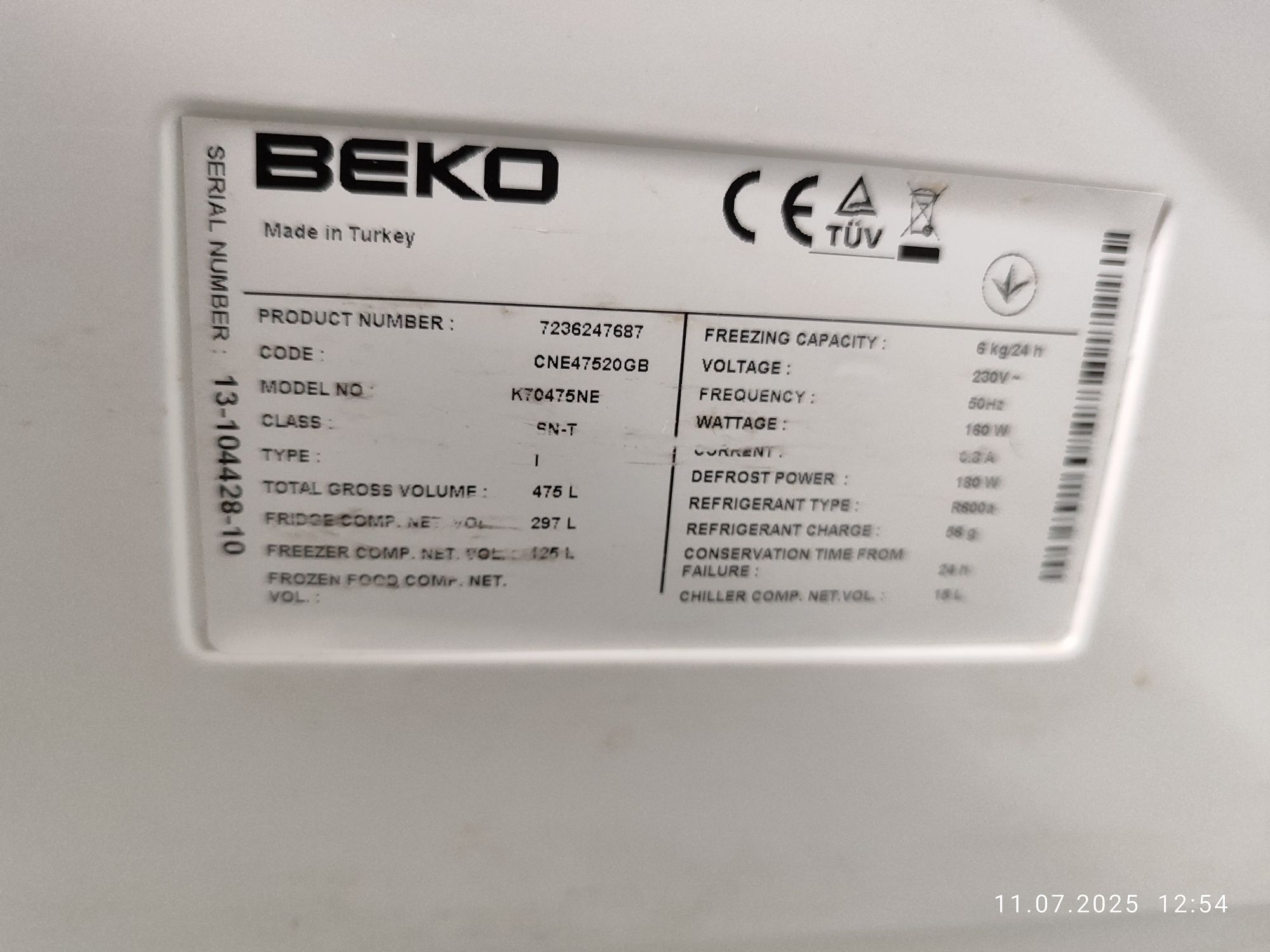 Lodówka Beko czarne szkło
