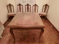 Mesa de sala antiga  cadeiras | Old living room table and chairs