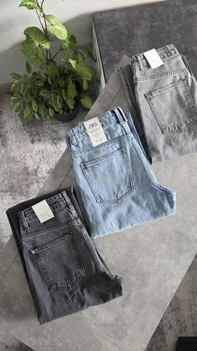 Джинси Zara прямі Висока посадка high Rise