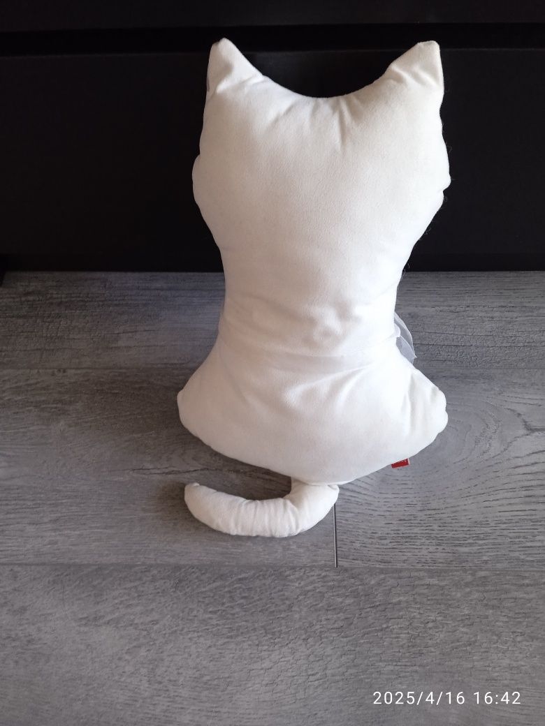 Maskotka Pluszowa Pluszak Duży Biały Kot Kotek 35 cm