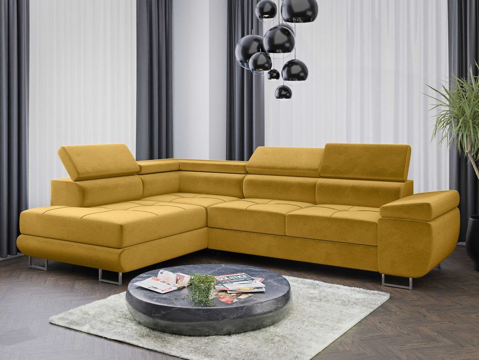 Narożnik Sofa Anton L funkcja spania delfin Cosmic 3 sprezyna falista