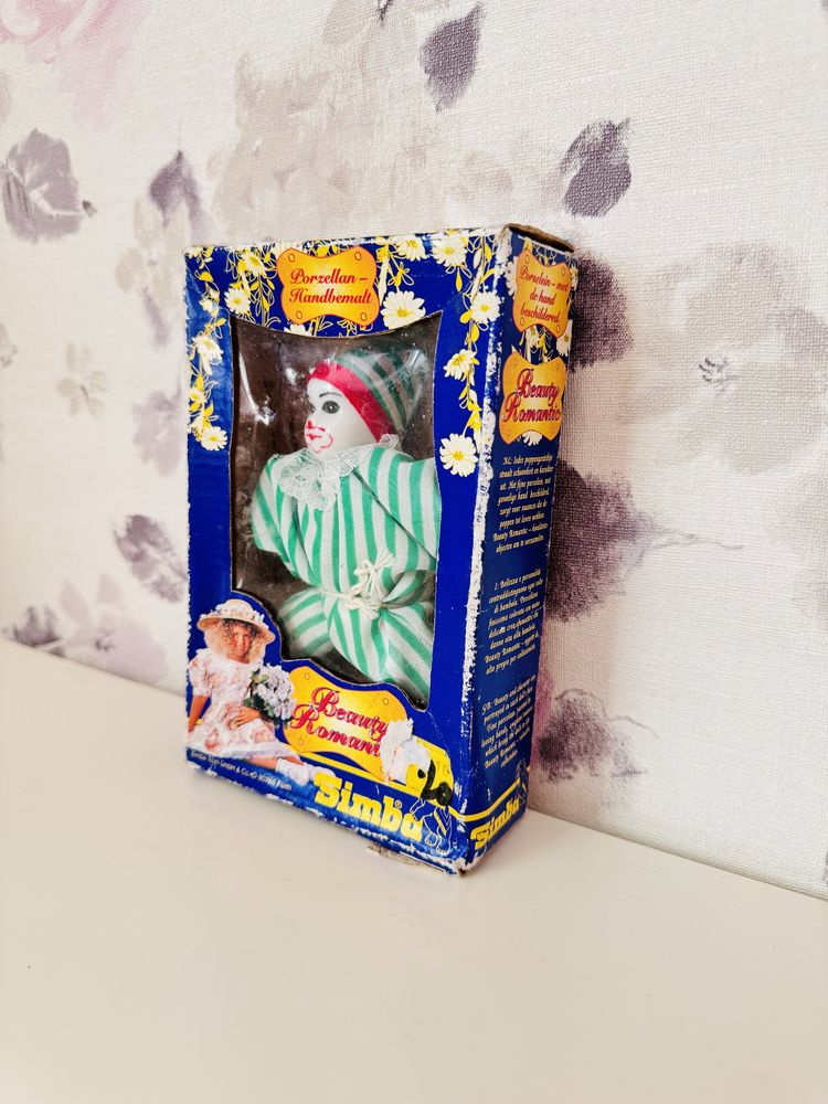 Klaun lalka porcelanowa, kolekcjonerska lalka Simba