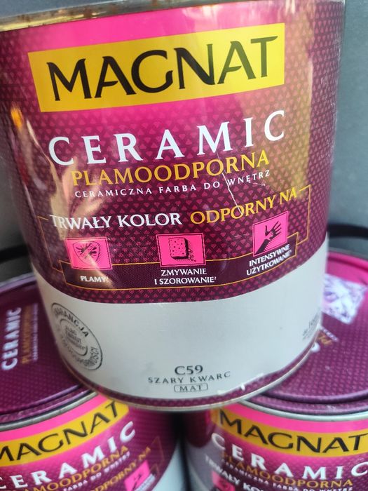 Trzy nowe farby magnat ceramic szary kwarc c59