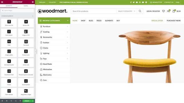 loja-online, com base na plataforma  Voocommerce + Woodmarte.