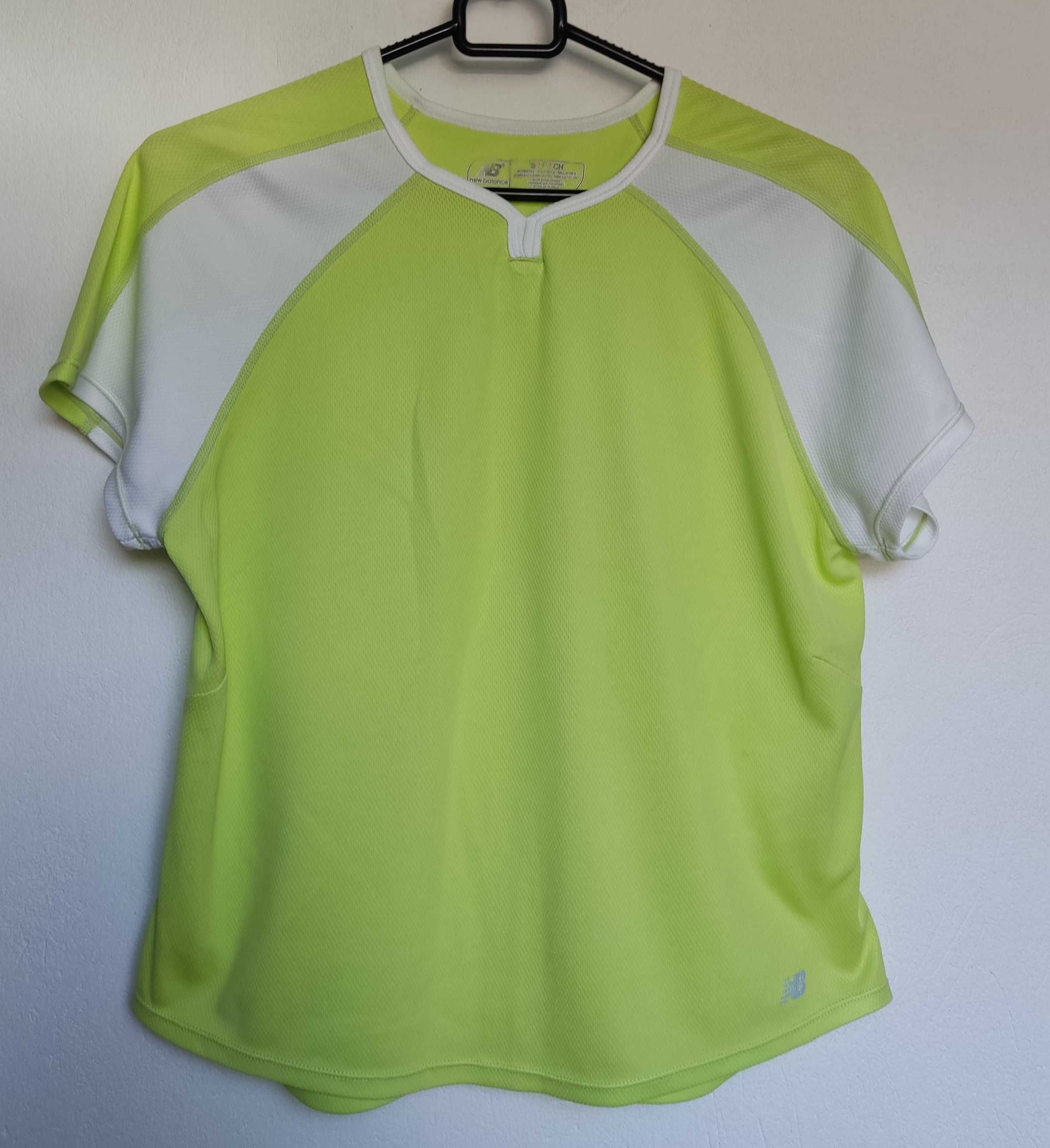 Bluzka Koszulka sportowa T-shirt neonowa seledynowa New Balance