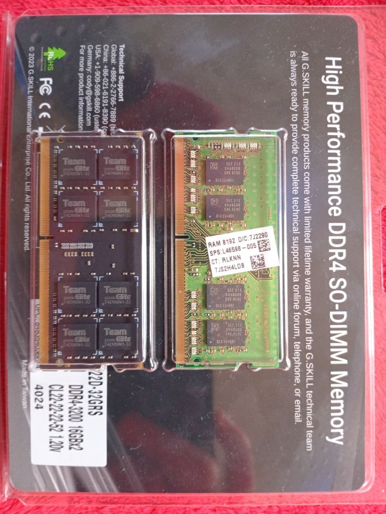 Оперативка SODIMM(DDR4 3200;2х8гб)