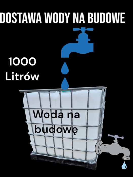 Woda na budowę w zbiorniku 1000l paletopojemnik