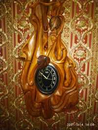 Резные настенные деревянные часы