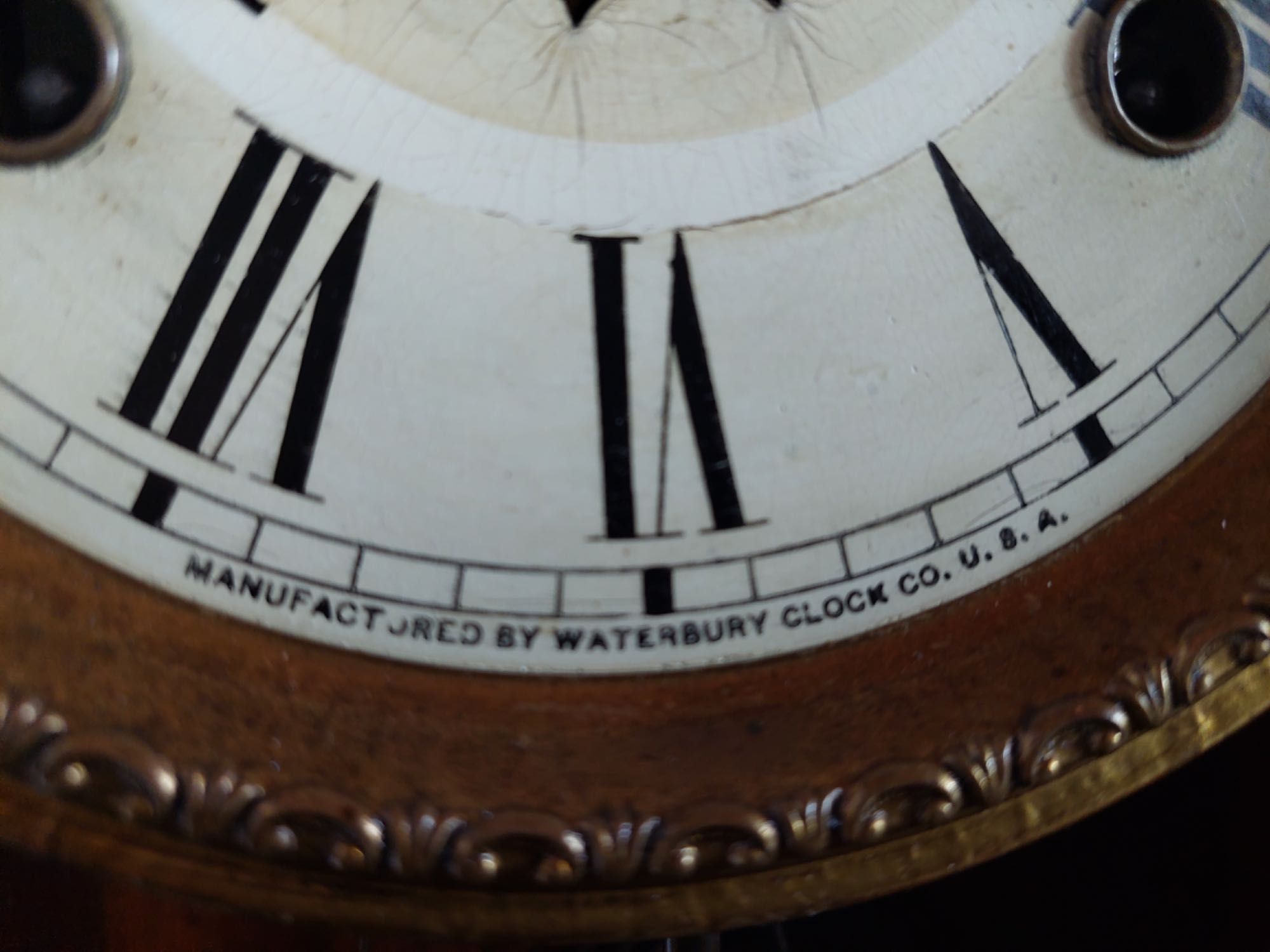 Relógio antigo de parede Waterbury Clock Company