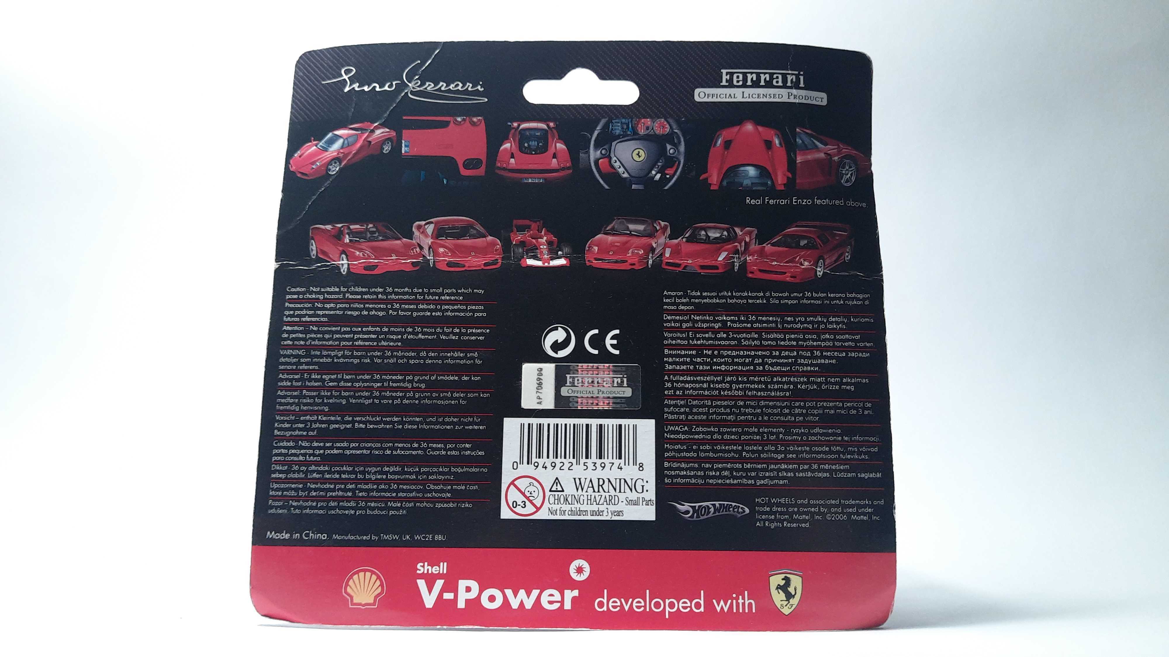 Hot Wheels Shell V-Power Ferrari Enzo Ferrari 1:38