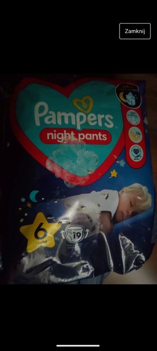 Pieluchy Pampers night pants 6