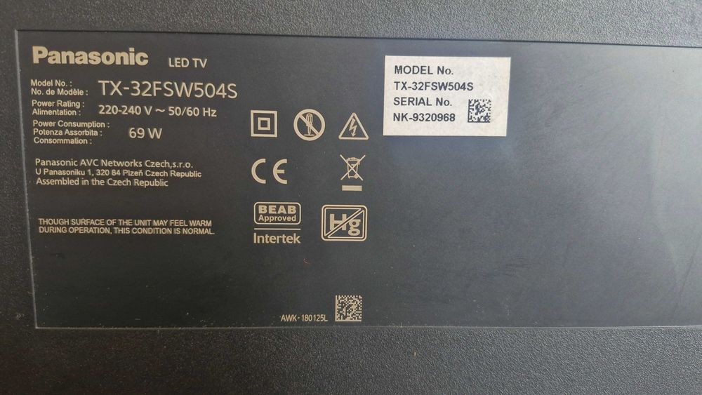 телевізор "32" Panasonic TX-32FSW504S/SmartTV/Wi-Fi/HDR